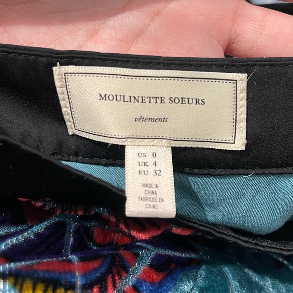 Anthropologie Moulinette Soeurs Blue Lange Velvet Slip Midi Dress Metallic - Picture 7 of 8